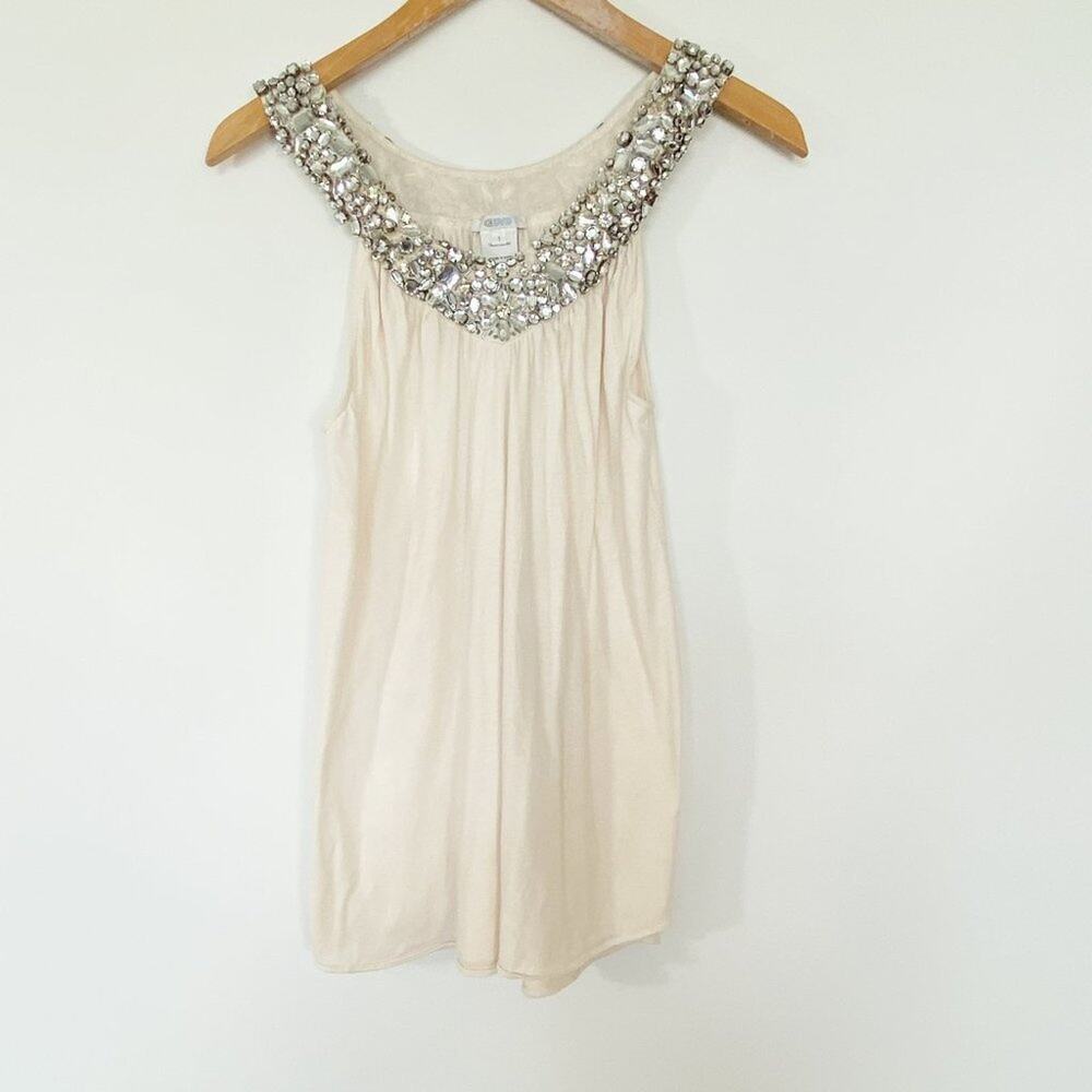 Adam Lippes Adam Plus Eve Cream Swarovski Top Y2K